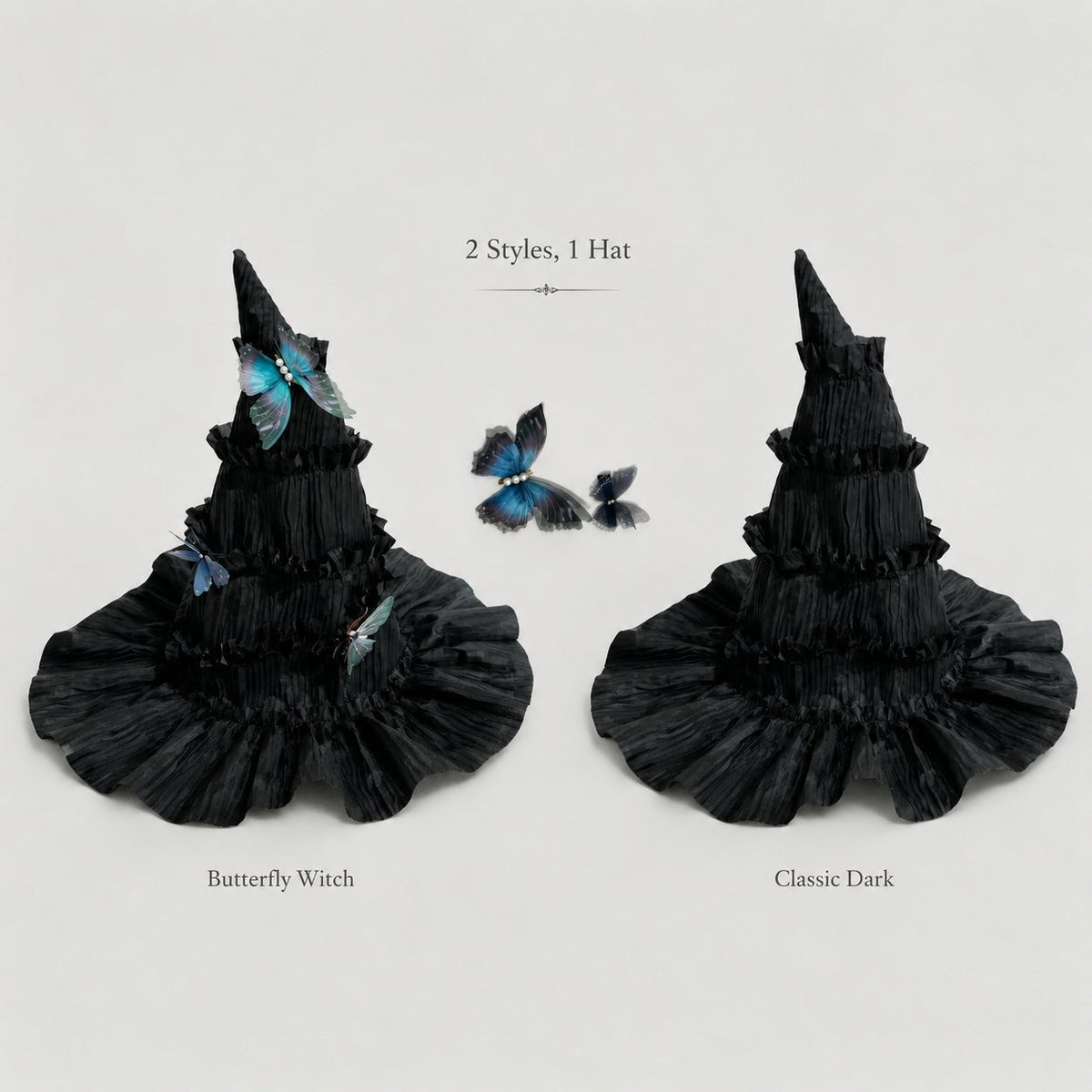 Butterfly witch hat detachable butterfly design