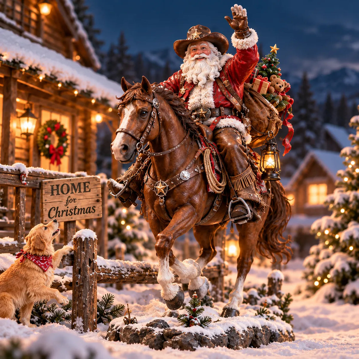 Old West Cowboy Santa Christmas Keepsake