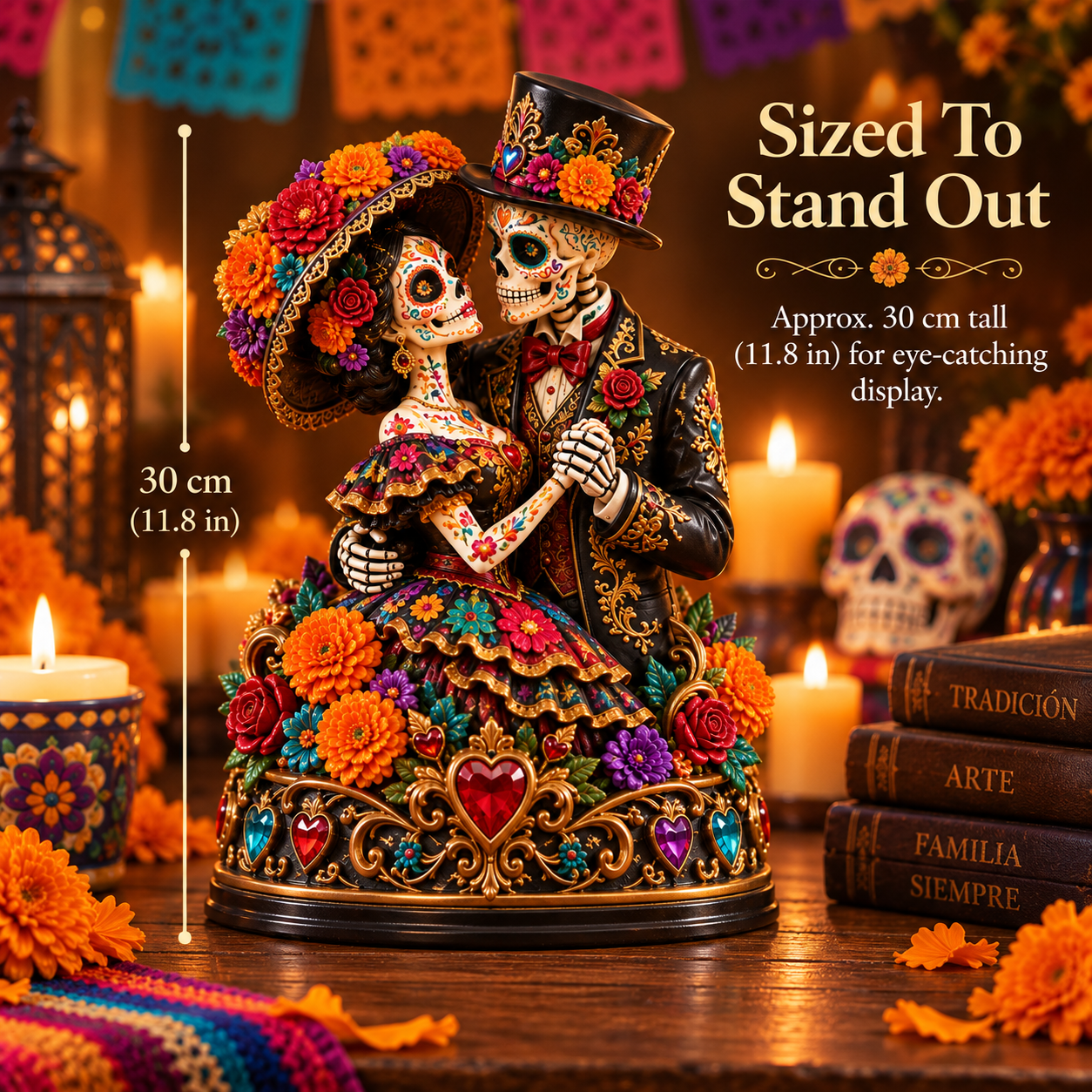 💞 Eternal Love Catrina Couple Figurine – Día de los Muertos Collectible Decor