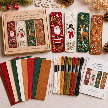 ⏳ Last Day 49% OFF – 🎄 DIY Felt Embroidery Bookmark Kit