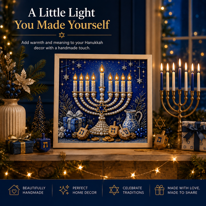🎁Eight Nights of Light 🕎✨ – DIY Hanukkah Pearl Art Kit