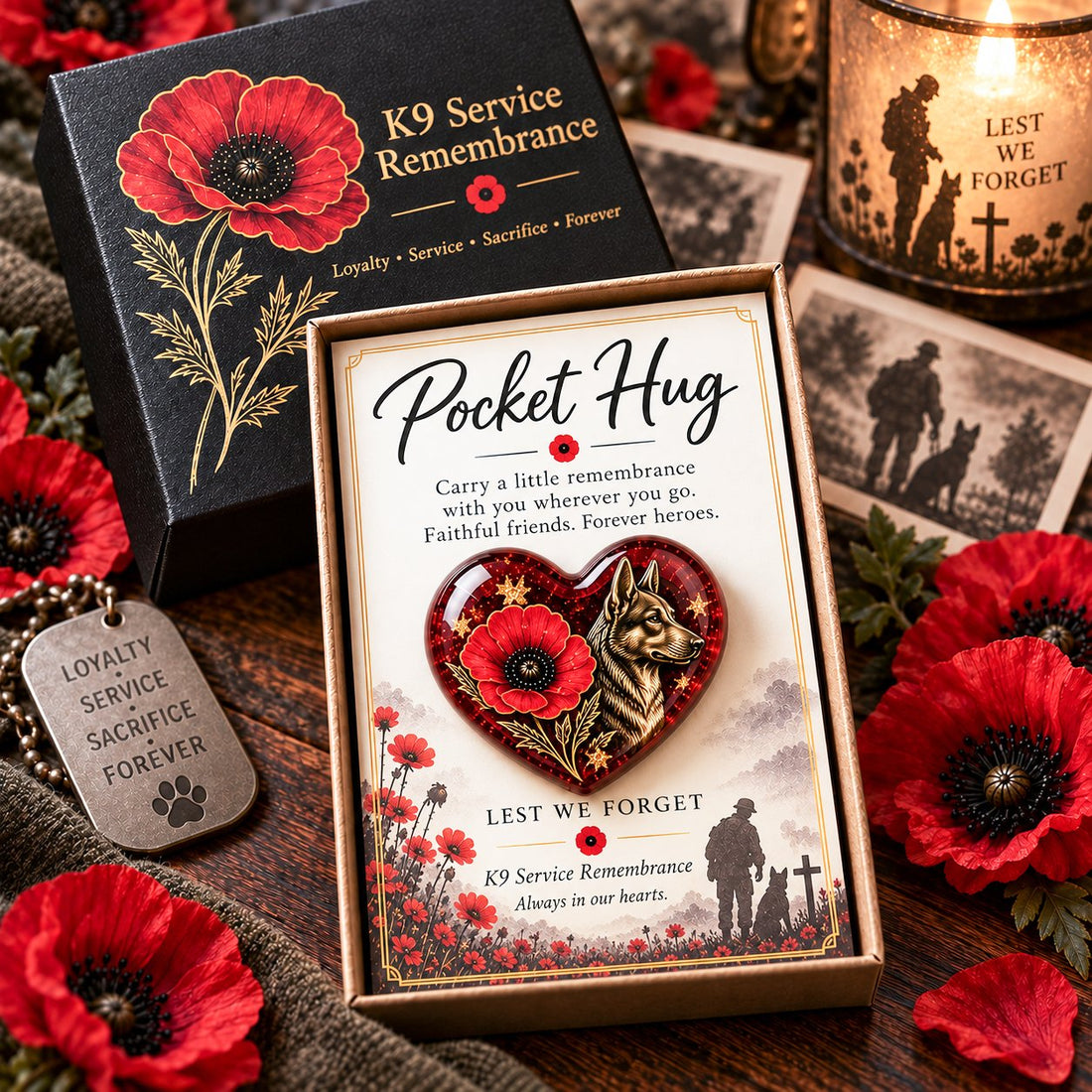 K9 Service Pocket Hug remembrance keepsake