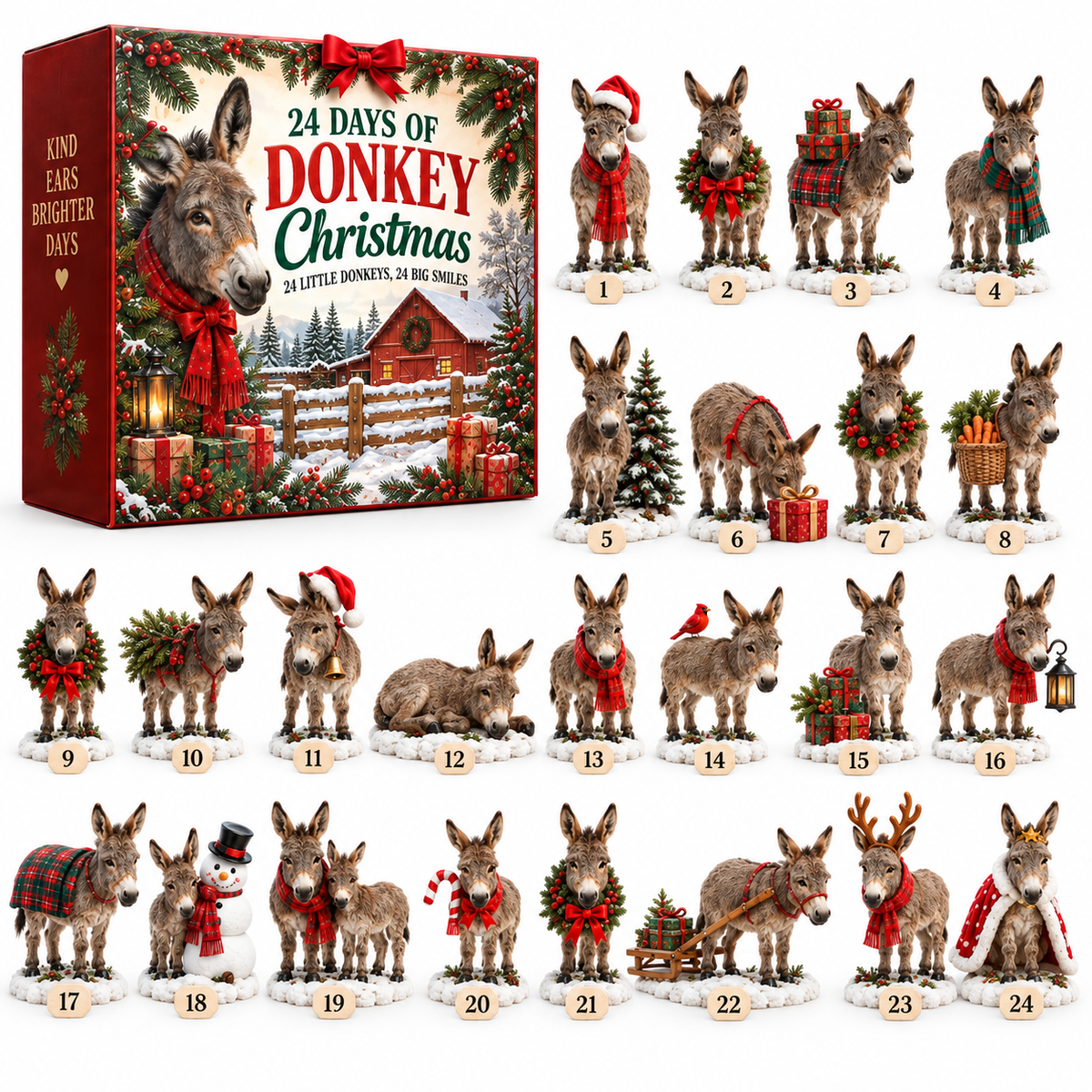 Kind Ears, Brighter Days — 24-Day Donkey Christmas Collection