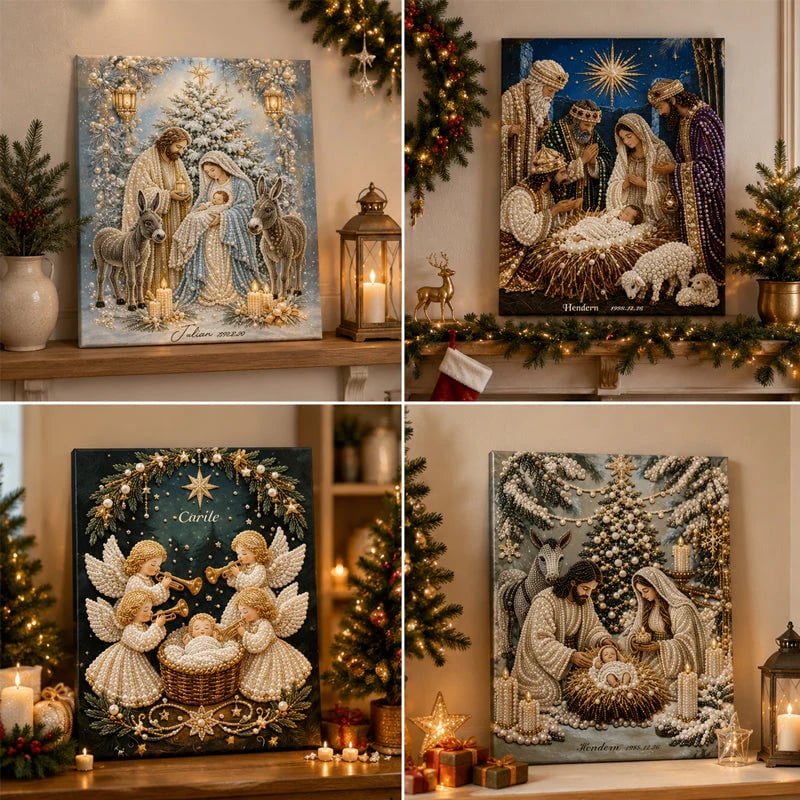 💥🏆Nativity Scene Diamond Painting Kit | Jesus Christ Christmas Faith Art Decor