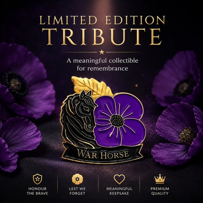 Limited Edition War Horse Purple Poppy 111th Anniversary Remembrance Brooch