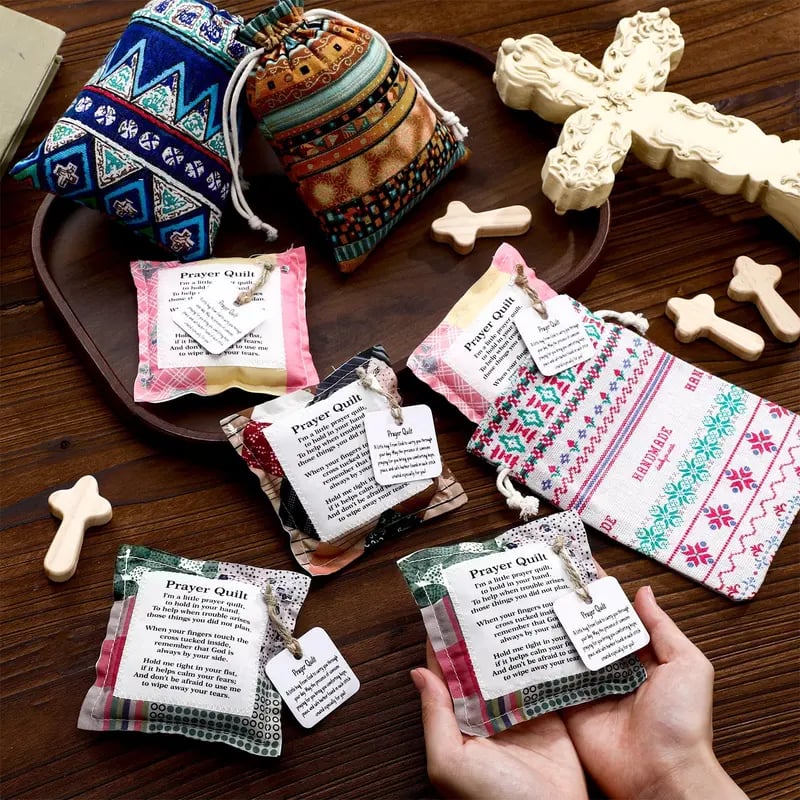 ✝️ Pocket Prayer Quilt Gift Set | 6 Little Blessings for the People You Love 🎁