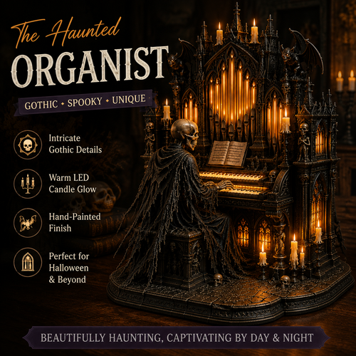 🕯️💀 Gothic Skeleton Cathedral Organ Light 🖤🎹