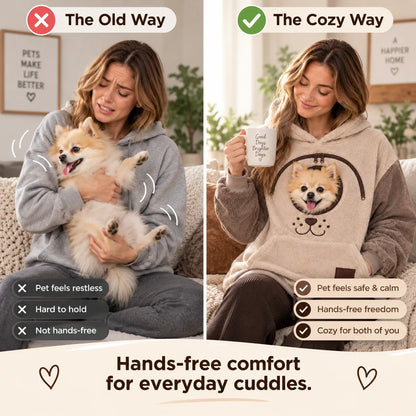 ⏰LAST DAY 50% OFF 🐾 Stay-Close Cuddle Hoodie™ – Cozy Hands-Free Pouch for Cats & Small Dogs