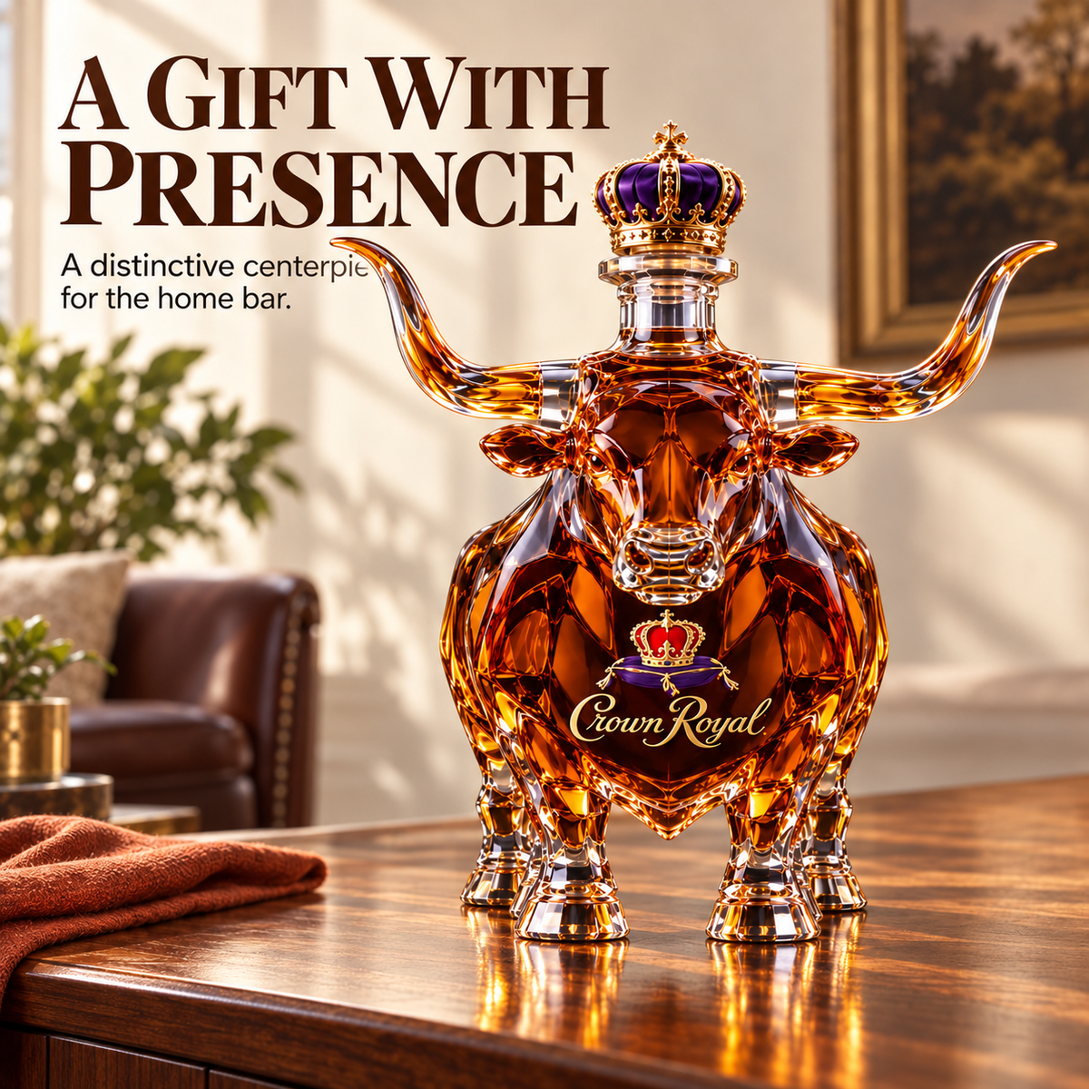 👑Crown Royal Texas Longhorns Whiskey Bottle