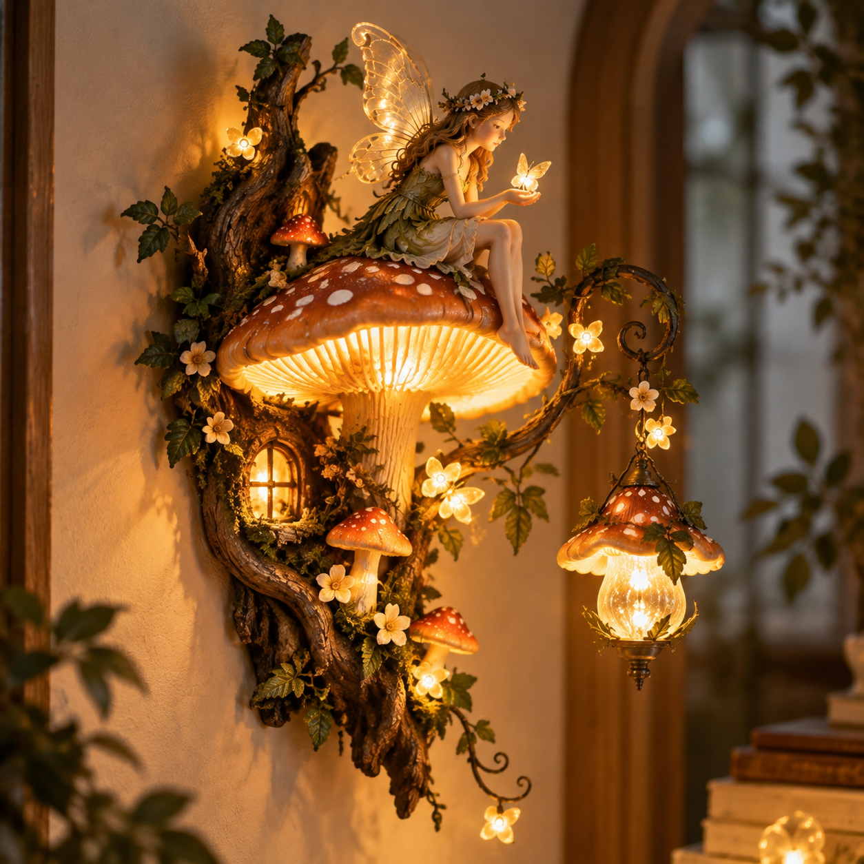 Enchanted Fairy Mushroom cozy home scene