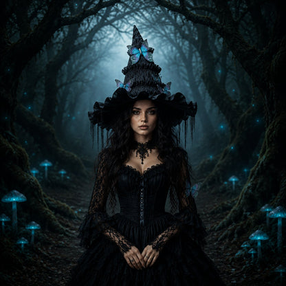 🦋 🧙Mystical Butterfly Witch Hat – 🖤Enchant Your Halloween Look(📦Buy 3 Free Shipping)
