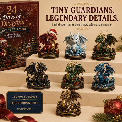 🐉 LAST DAY 49% OFF – 24 Days Of Dragons Advent Calendar | 24 Unique Collectible Dragon Figures with Fantasy Designs & Magical Countdown Experience ✨
