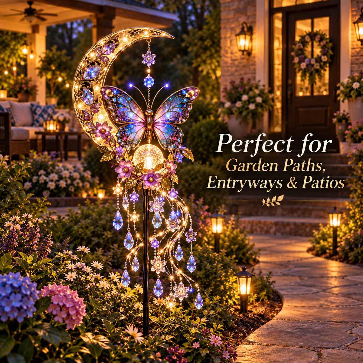 🌙🦋 Butterfly Moonlight Cascade™ Solar Garden Light ✨