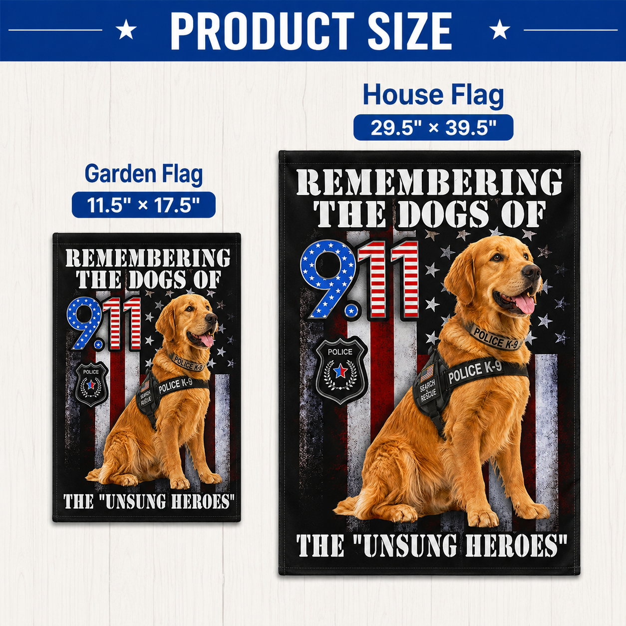 9/11 K9 Memorial Flag Details