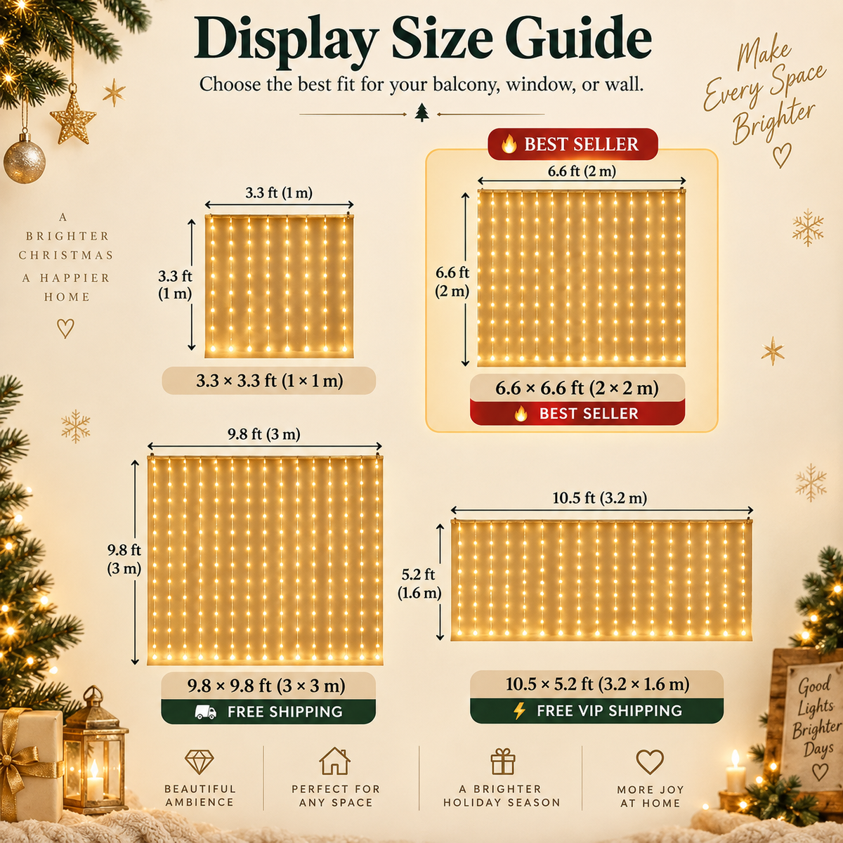 GlowCanvas four size display guide