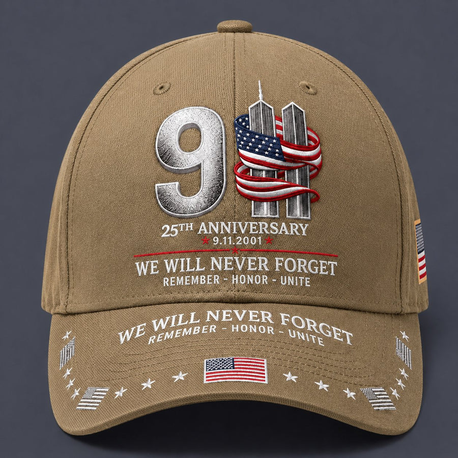Khaki 9/11 25th anniversary memorial cap