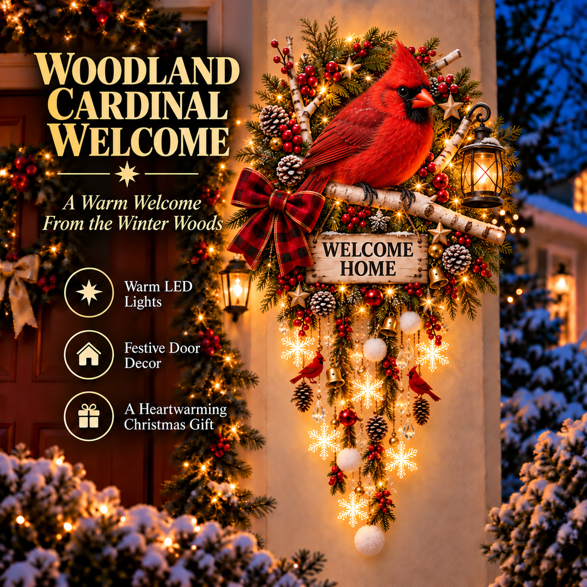 ⛄ Christmas Welcome Glow™ Lighted Holiday Entryway Decor🎄