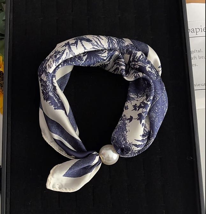 🧣 Effortless Glamour: Pop-On Pearl Necklace Scarf ✨