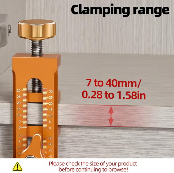 Cabinet installation jig adjustable clamping range