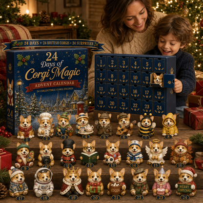 CHRISTMAS KICKOFF 49% OFF - 2026 British Corgis Blind Box - 24‑Day Festive Countdown, Corgi Figurines Blind Box - Gift For Corgi Lovers