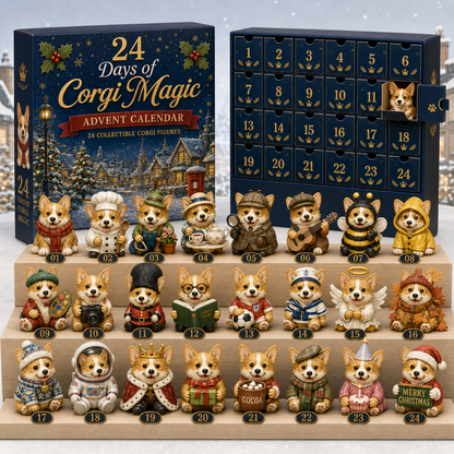 CHRISTMAS KICKOFF 49% OFF - 2026 British Corgis Blind Box - 24‑Day Festive Countdown, Corgi Figurines Blind Box - Gift For Corgi Lovers