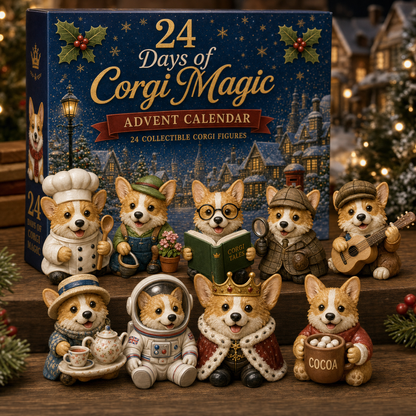 CHRISTMAS KICKOFF 49% OFF - 2026 British Corgis Blind Box - 24‑Day Festive Countdown, Corgi Figurines Blind Box - Gift For Corgi Lovers