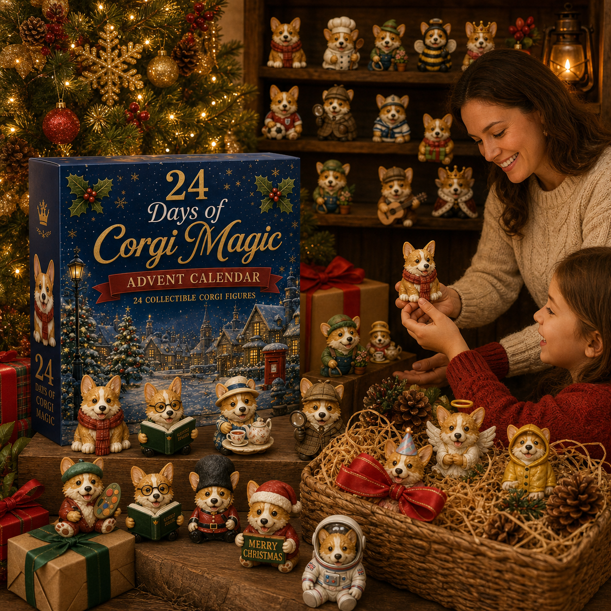 CHRISTMAS KICKOFF 49% OFF - 2026 British Corgis Blind Box - 24‑Day Festive Countdown, Corgi Figurines Blind Box - Gift For Corgi Lovers