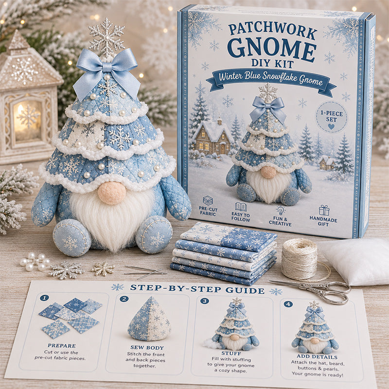 DIY Patchwork Christmas Tree Gnome Kit 🎄🧵