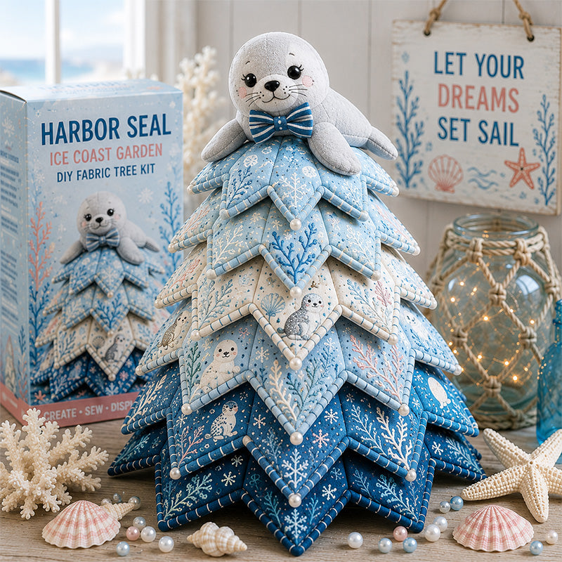 🔥Last Day Buy 3 Get 1 Free - Ocean Friends DIY Patchwork Christmas Tree Kit 🌊🎄