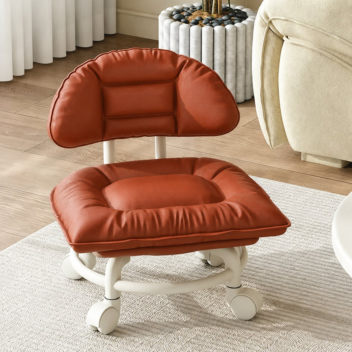 📢📢60% OFF !! ⏰Rolling Low Stool with Backrest⚙️🪑