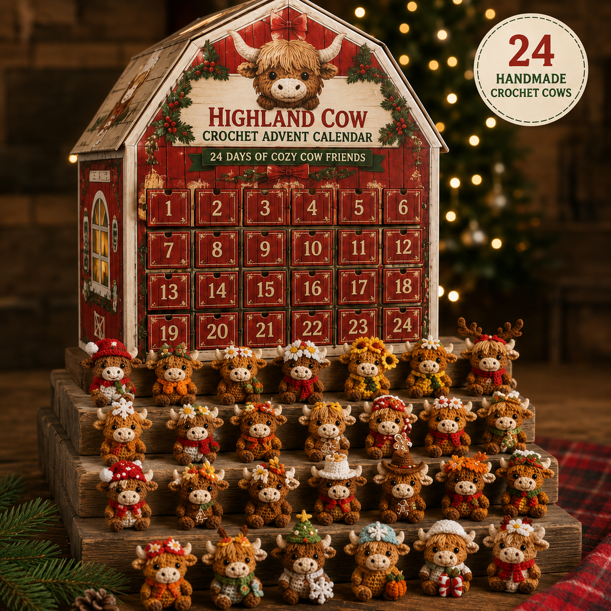 Complete Highland Cow Crochet Advent Calendar collection