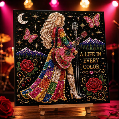 🔥 LAST DAY 50% OFF – 🎤 💕 Premium 3D Pearl Country Music Tribute Art Kit | Luxury Flocked Canvas with Scratch-Resistant Non-Fading Acrylic Resin Pearls & Faceted Drills DIY Keepsake Decor 💎✨