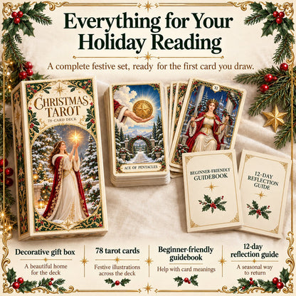 🔥Last Day 50% OFF -🎄 Christmas Magic Tarot Deck | 78 Festive Cards & 12-Day Holiday Ritual