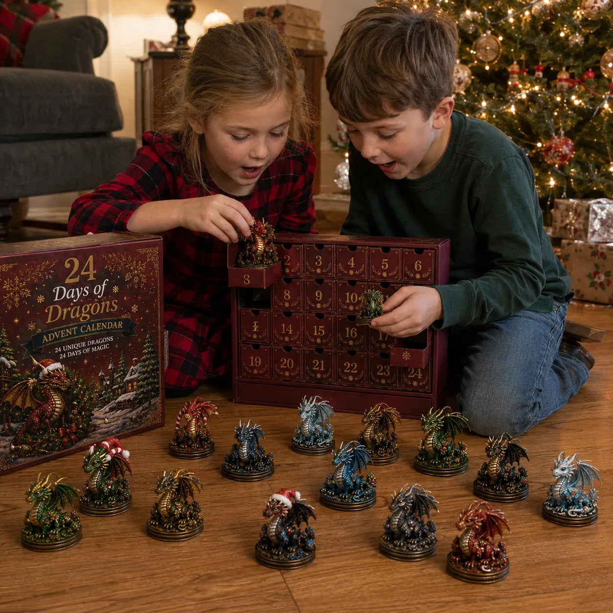 🐉 LAST DAY 49% OFF – 24 Days Of Dragons Advent Calendar | 24 Unique Collectible Dragon Figures with Fantasy Designs & Magical Countdown Experience ✨