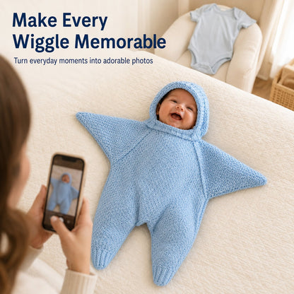 🔥HOT SALE🔥⭐Baby Starfish Knitted Romper – Cute Hooded One