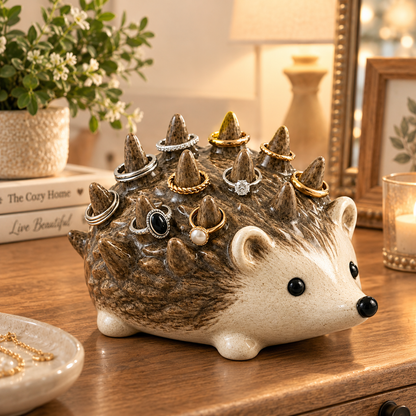 🎁 Save 55% Today! ✨ Cute Resin Hedgehog Ring & Trinket Holder