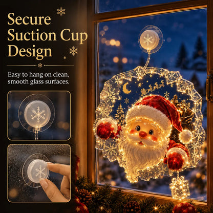 ⏳ Last Day 49% OFF – 🎄Lighted Christmas Window Decoration with Suction Cup | Warm LED Window Light with Double-Layer Design & Multiple Festive Styles ✨