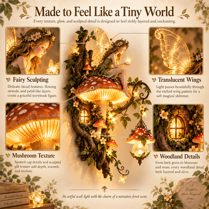 ⏰Limited Stock 50% OFF - 🧚✨ Enchanted Mushroom Fairy Wall Light 🍄🌿