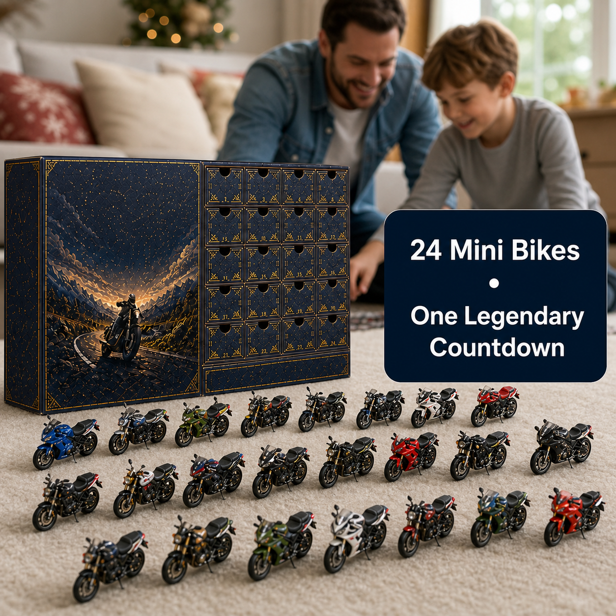 Complete Motorcycle Legends collection with 24 miniature motorcycles