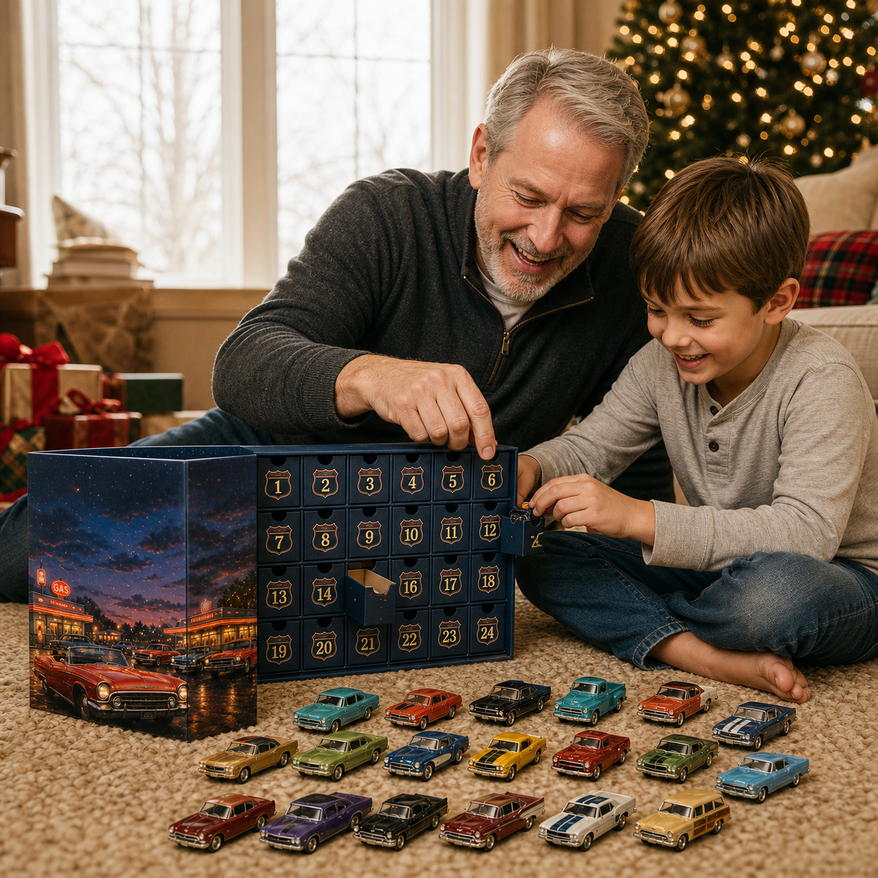 24 Days of Classic American Cars Advent Calendar – 24 Vintage Ride Collectibles for Car Lovers