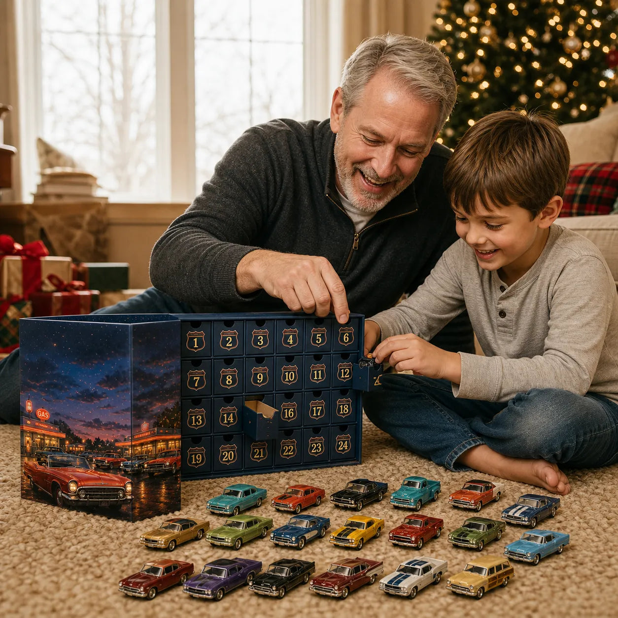 24 Days of Classic American Cars Advent Calendar – 24 Vintage Ride Collectibles for Car Lovers