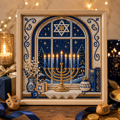 🎁Eight Nights of Light 🕎✨ – DIY Hanukkah Pearl Art Kit