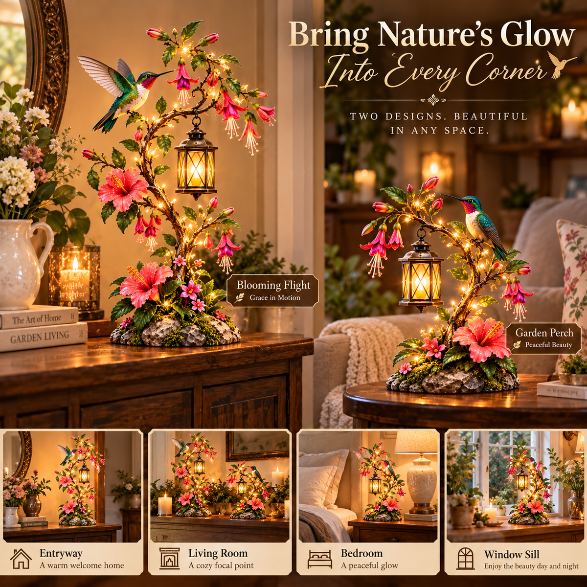 Hummingbird Garden Lantern home display ideas