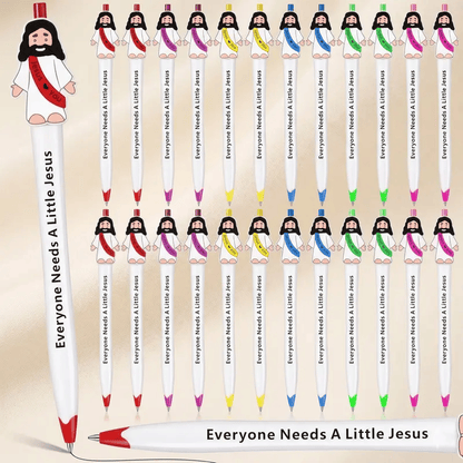 📚Back-to-School Offer✝️Jesus Figures Pen Bible Verse Ballpoint Pen🖊️ with Inspirational Quotes