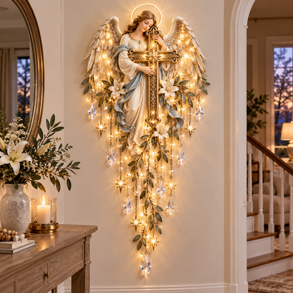 ⏰Limited Stock 50% OFF -  ✝️Sacred Glow – Jesus, Angel & Nativity Lighted Wall Décor