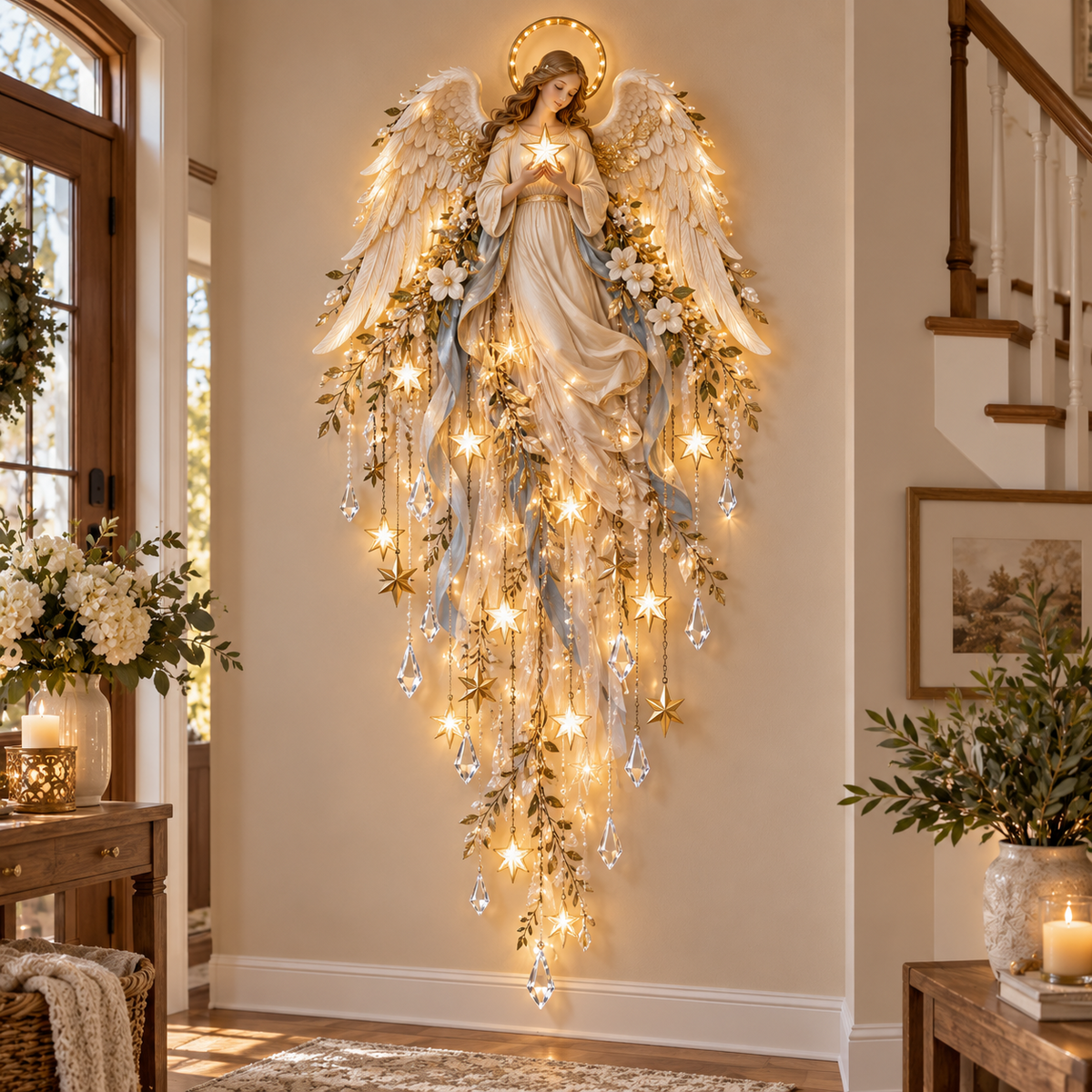 ⏰Limited Stock 50% OFF -  ✝️Sacred Glow – Jesus, Angel & Nativity Lighted Wall Décor