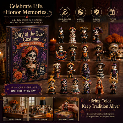 ✨Day of the Dead Costume Advent Calendar 2026 - 24-Day Festive Countdown, Acrylic Charms Blind Box