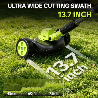 ⚡3-in-1 Cordless Lawn Mower with 2×21V Batteries, German Quality Lightweight Grass Trimmer & Edger for Small to Medium Gardens