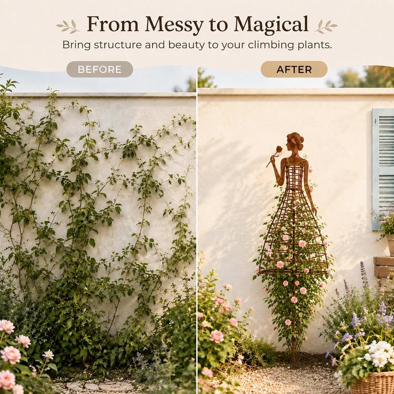 💃Rust-Style Female Dress Plant Climbing Trellis - Outdoor Garden Decor