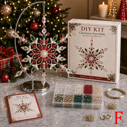 🎁Buy 3Get 1 Free❄️ DIY Crystal Beaded Snowflake Ornament Kit – Christmas Craft Decoration